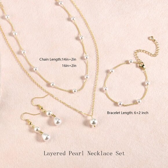 Elegant Gold and Pearl Jewelry Set for Women - Picture 6 of 7